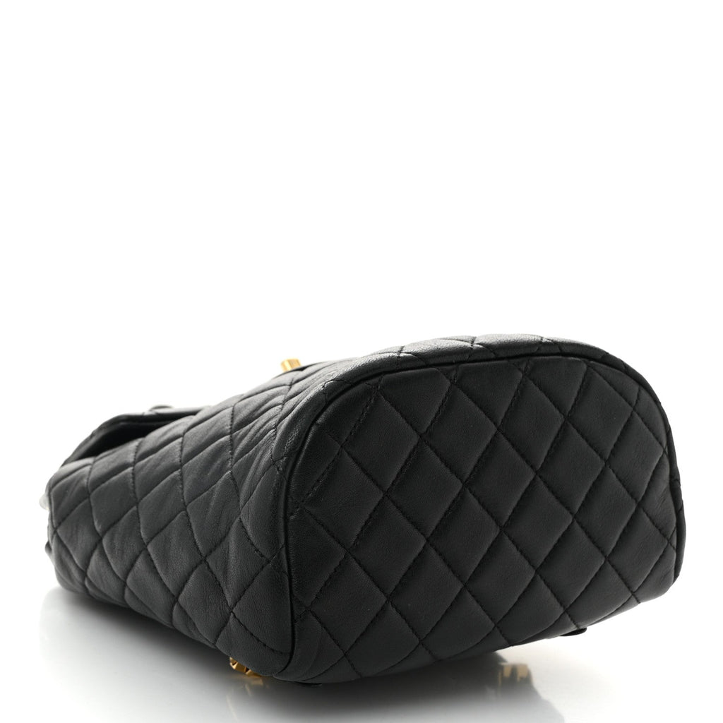 Chanel Lambskin Quilted Mini Urban Spirit Backpack Black