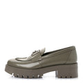 Calfskin Metal CC Loafers 40 Khaki
