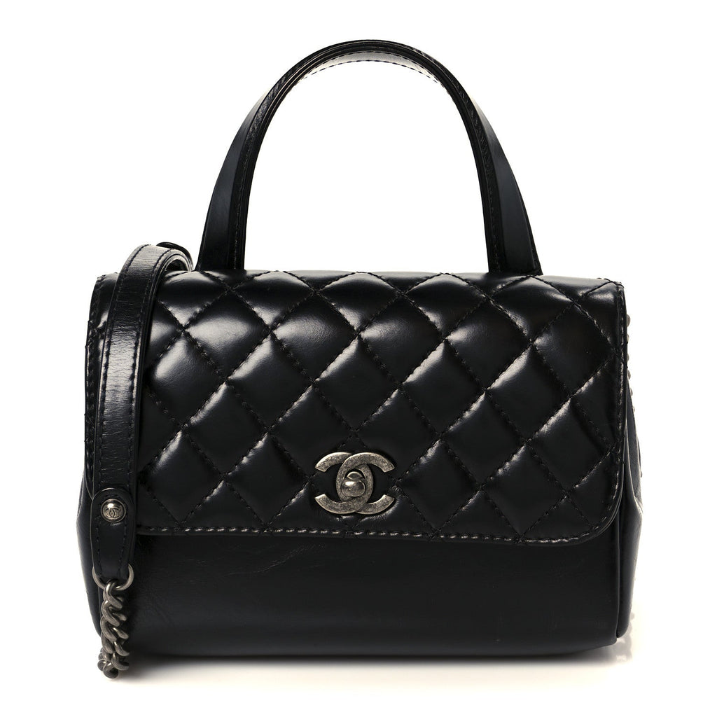Chanel Glazed Calfskin Pilot Essentials Flap Black