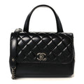 Chanel Glazed Calfskin Pilot Essentials Flap Black