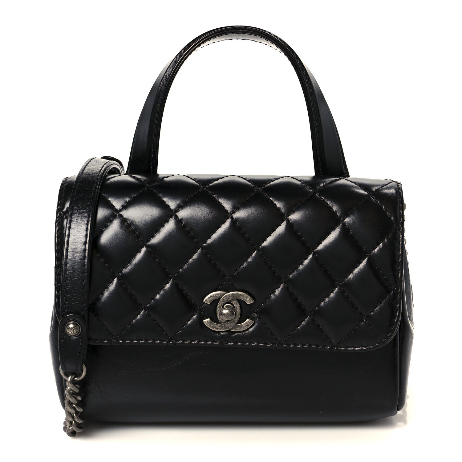 Chanel Glazed Calfskin Pilot Essentials Flap Black