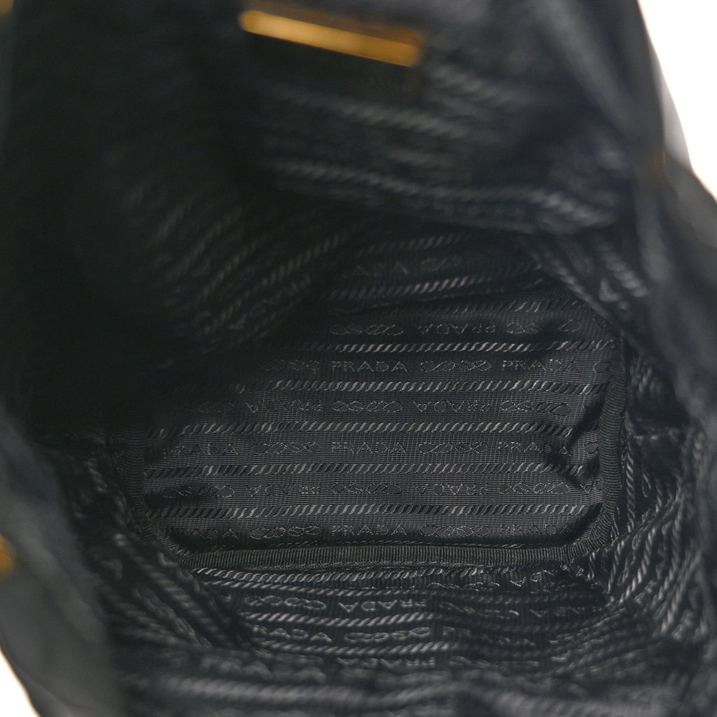 Prada Saffiano Tessuto Nylon Mini Bucket Crossbody Bag Black