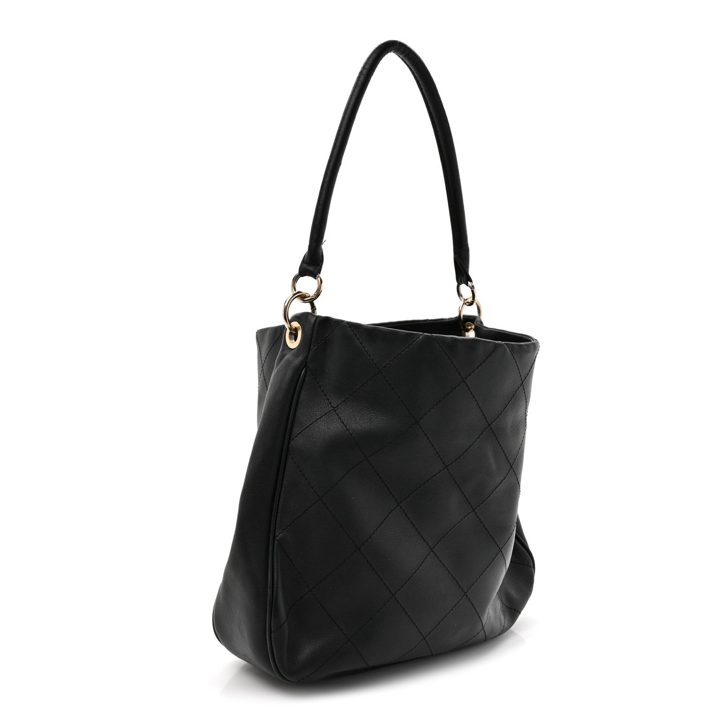 Chanel Calfskin Stitched Hobo Black