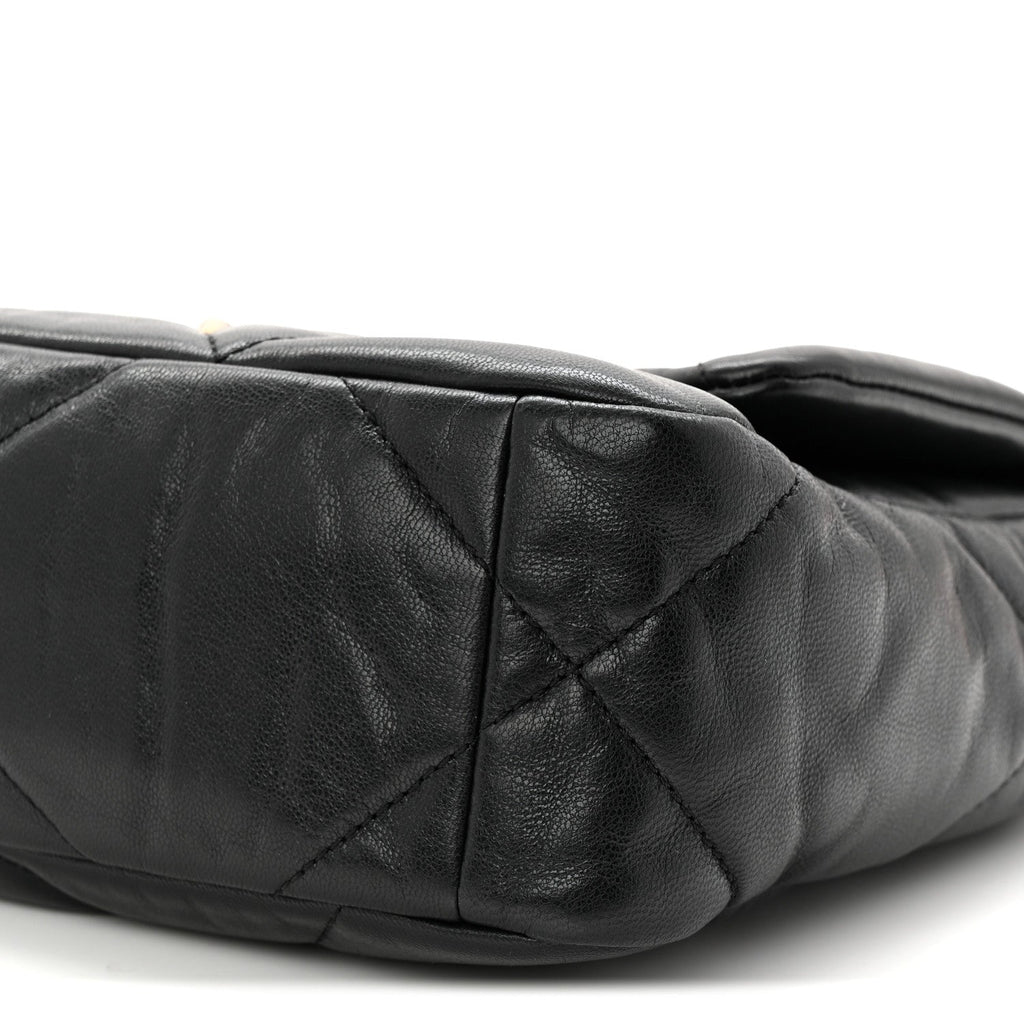 Chanel Goatskin Quilted Medium Chanel 19 Flap Black