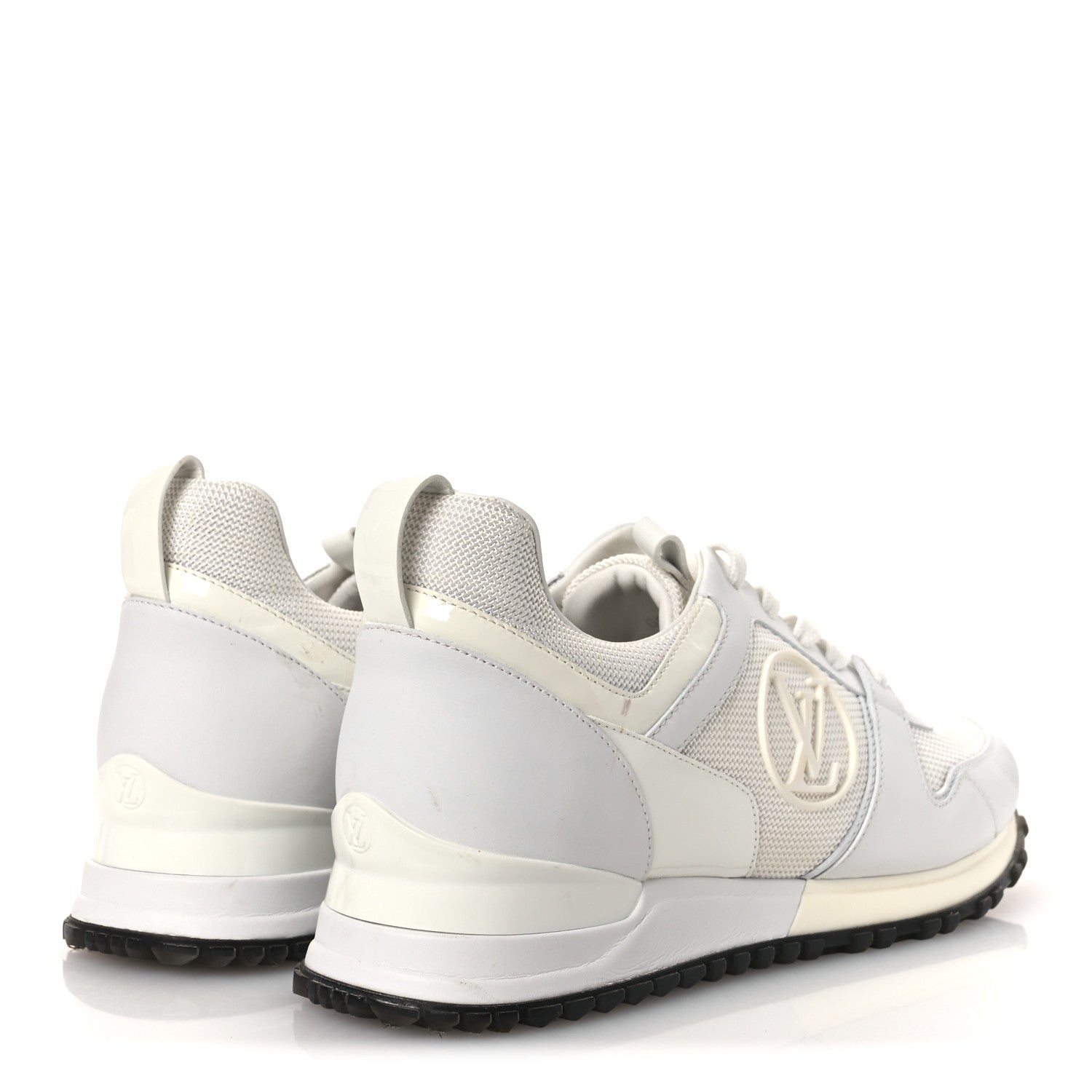 Louis Vuitton Calfskin Mesh Run Away Sneakers 37.5 White