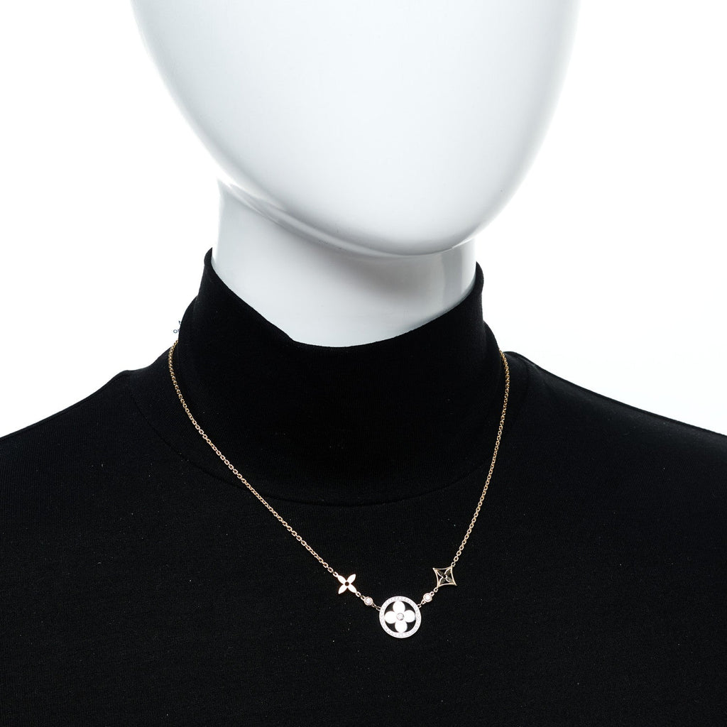 Louis Vuitton 18K Yellow White Rose Gold Diamond Idylle Blossom XL Pendant Necklace