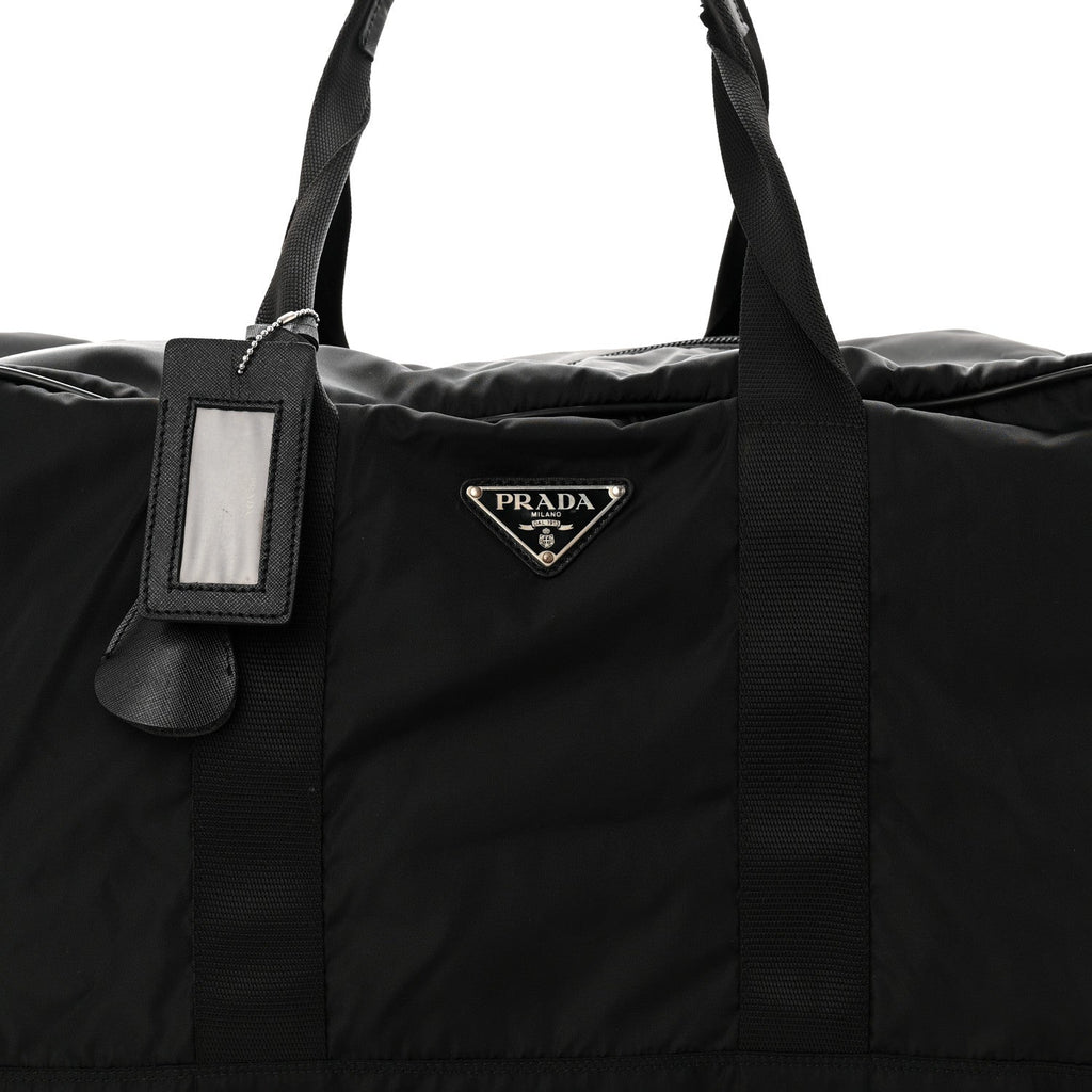 Prada Tessuto Nylon Saffiano Carry On Travel Bag Black