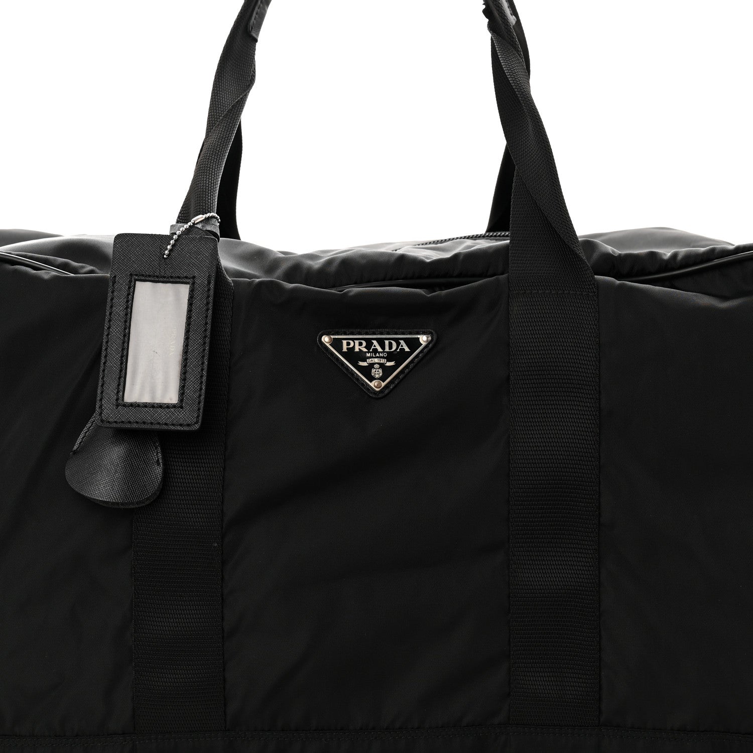 Prada Tessuto Nylon Saffiano Carry On Travel Bag Black