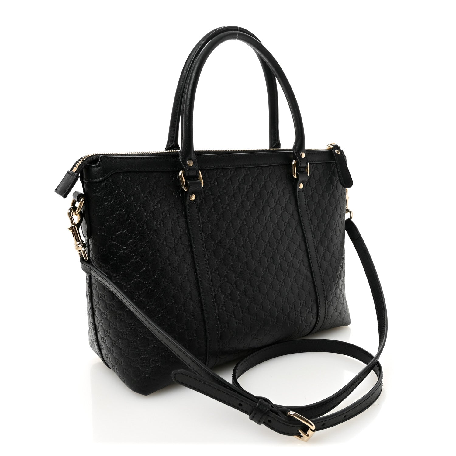 Gucci Soft Microguccissima Small Zippered Satchel Black