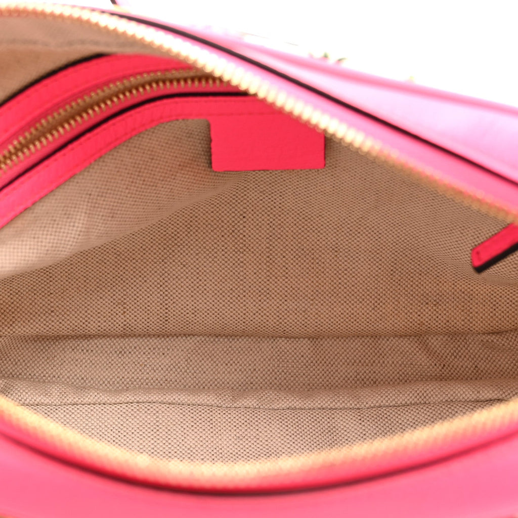 Gucci Canvas Flora Floral Shoulder Bag White Fuchsia Fluo