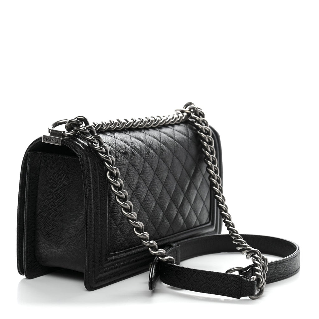 Chanel Caviar Quilted Medium Boy Flap Black