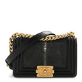 Chanel Galuchat Stingray Small Boy Flap Black