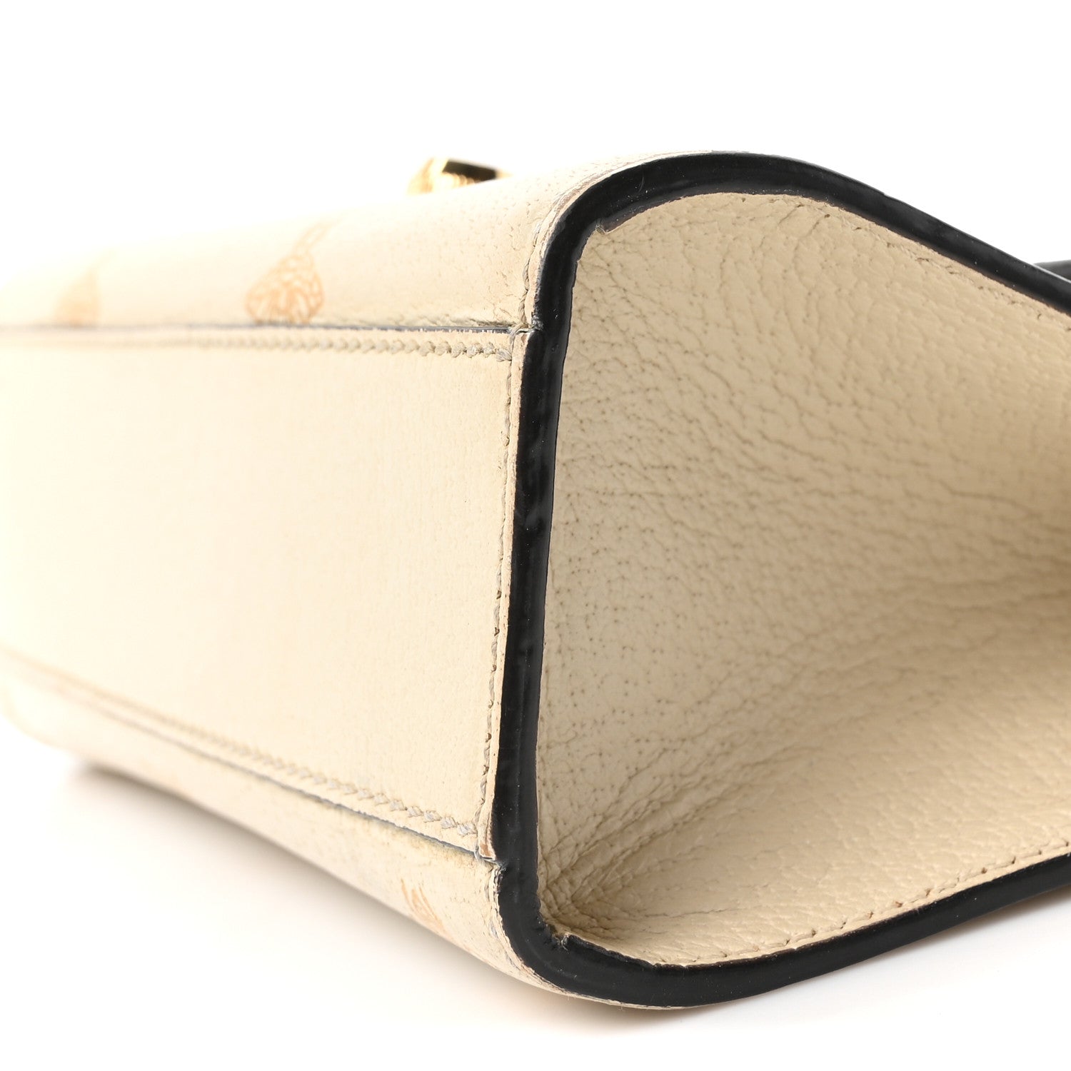 Gucci Grained Calfskin Bee Star Small Padlock Shoulder Bag White