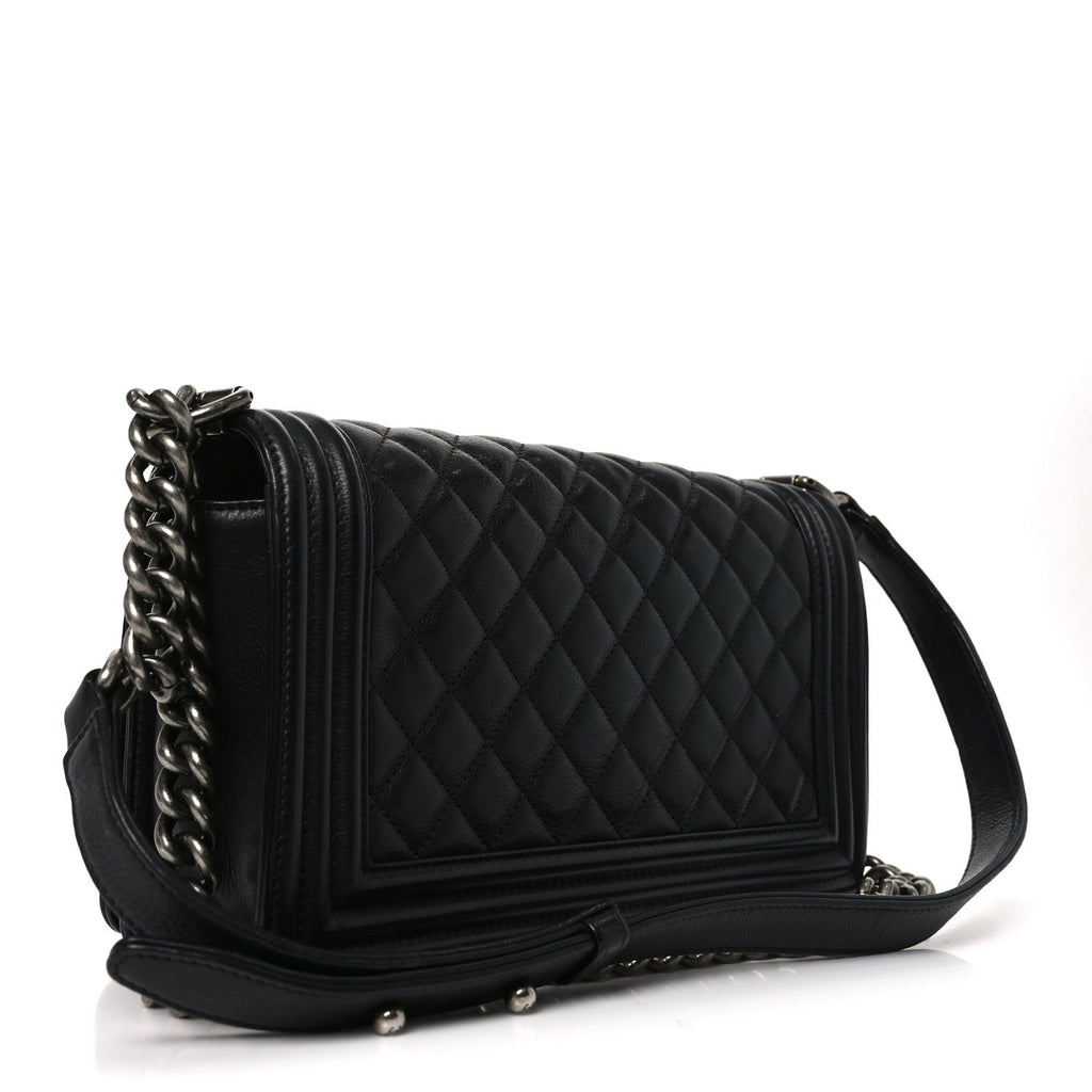 Chanel Calfskin Quilted Medium Boy Flap Black
