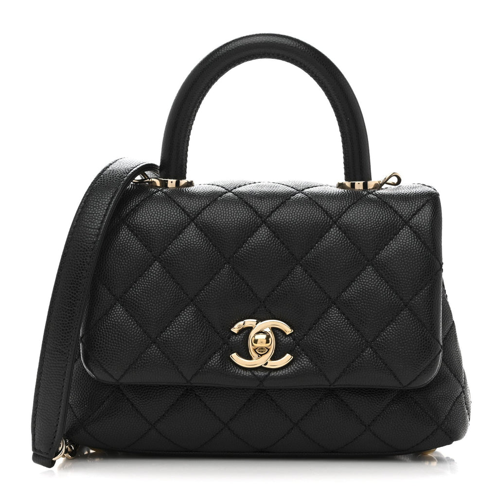 Chanel Caviar Quilted Extra Mini Coco Handle Flap Black