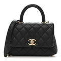 Chanel Caviar Quilted Extra Mini Coco Handle Flap Black
