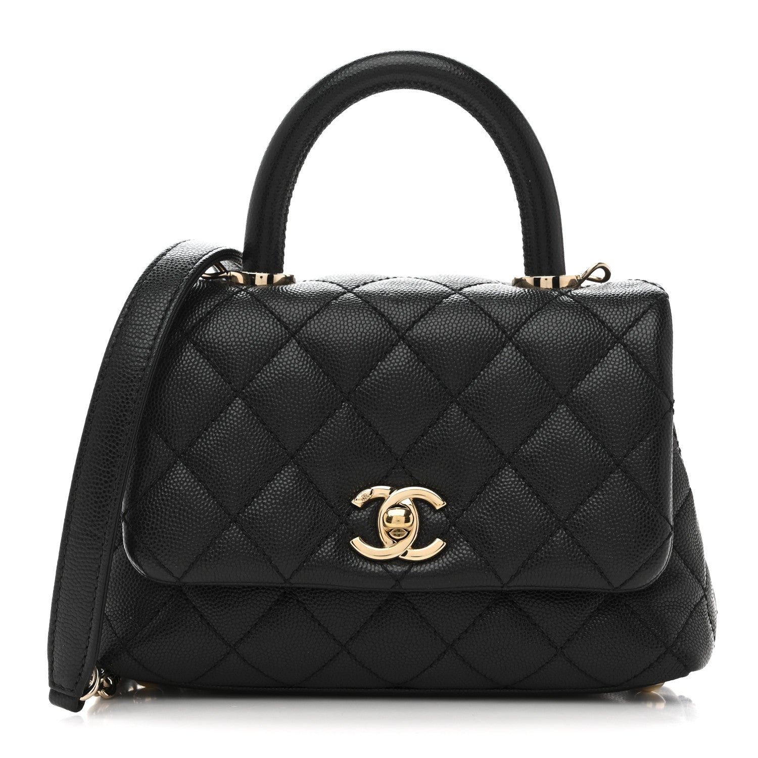 Chanel Caviar Quilted Extra Mini Coco Handle Flap Black