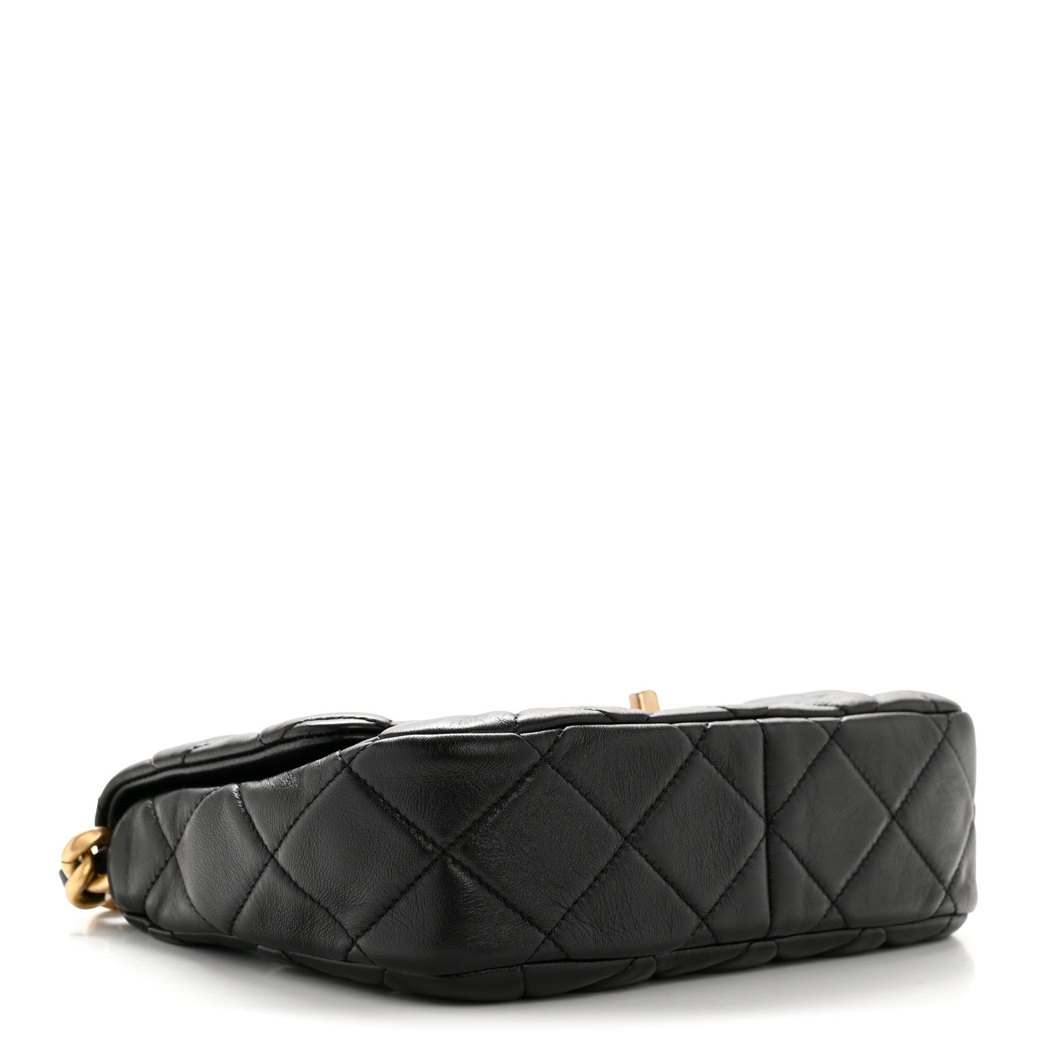 Chanel Lambskin Quilted Small Lacquered Chain Flap Black