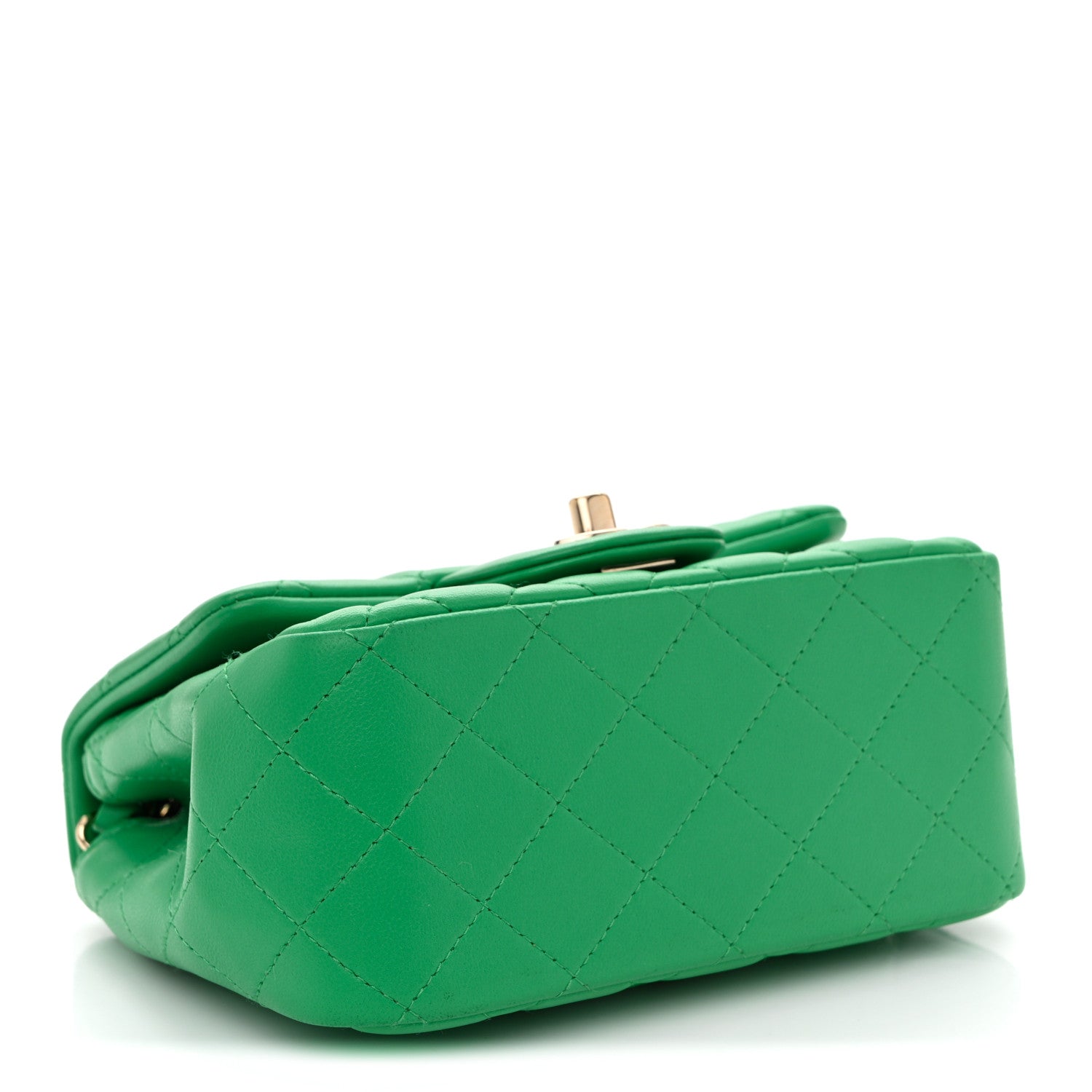 Chanel Lambskin Quilted Mini Square Flap Green