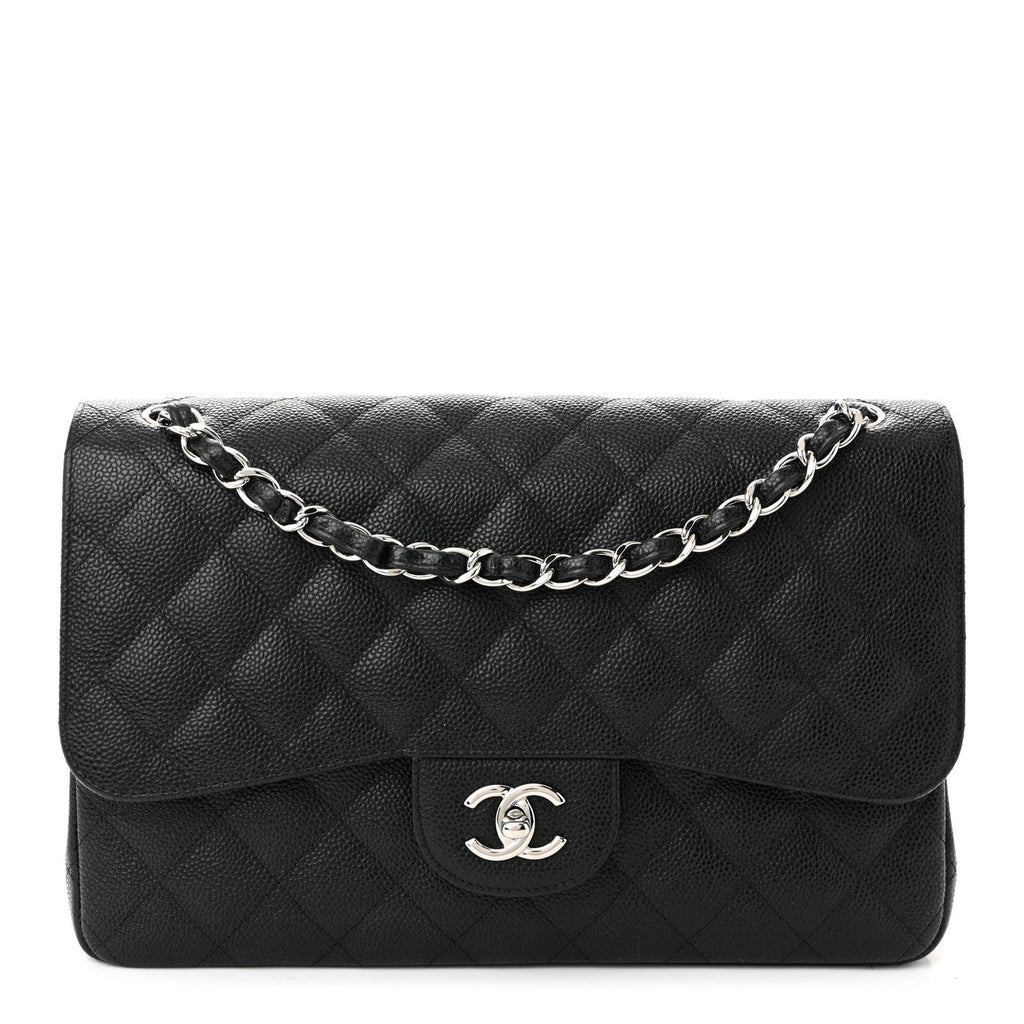 Chanel Caviar Quilted Jumbo Double Flap Black