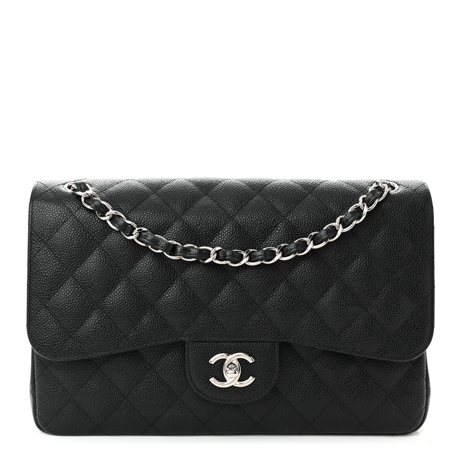 Chanel Caviar Quilted Jumbo Double Flap Black
