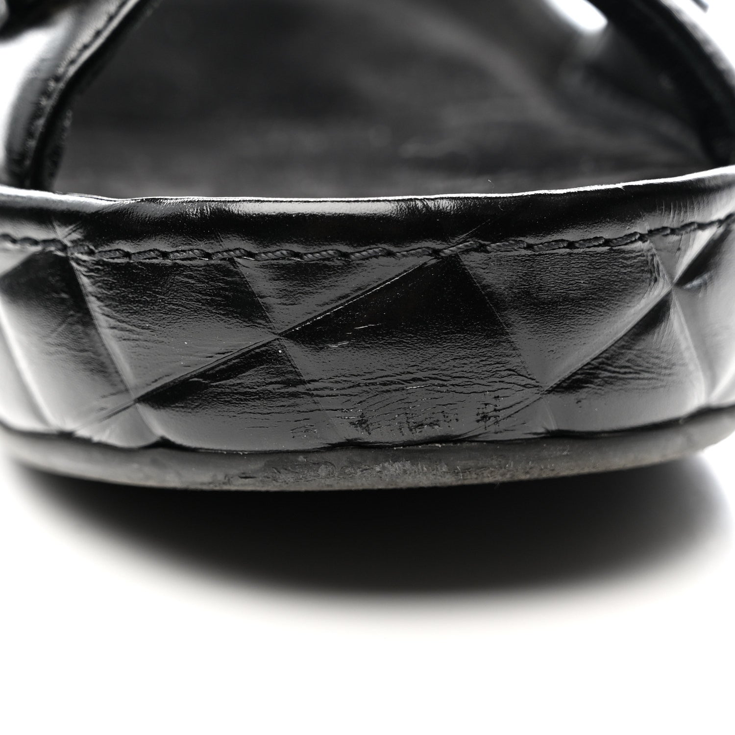 Chanel Shiny Calfskin Logo Platform Sandals 39 Black