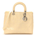 Christian Dior Patent Cannage Large Lady Dior White