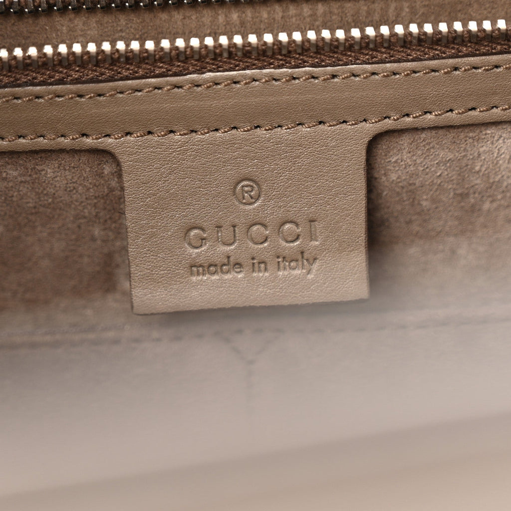 Gucci Regent Calfskin Large Lady Lock Flap Top Handle Bag Grey