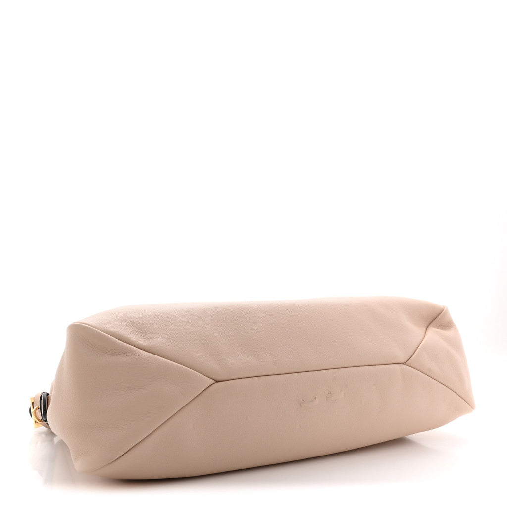 Prada Soft Calfskin Large Aimée Shoulder Bag Travertine
