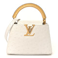 Louis Vuitton Iridescent Ostrich Capucines Mini White Gold