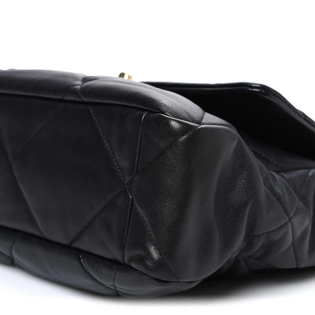 Chanel Goatskin Quilted Large Chanel 19 Flap Black