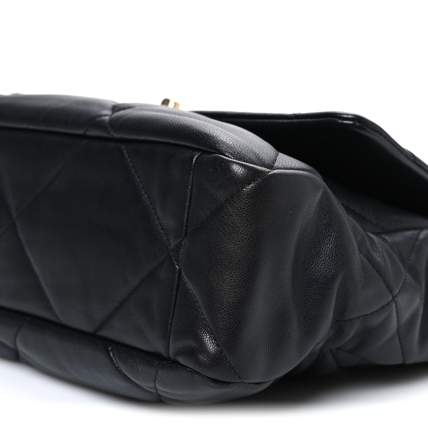 Chanel Goatskin Quilted Large Chanel 19 Flap Black
