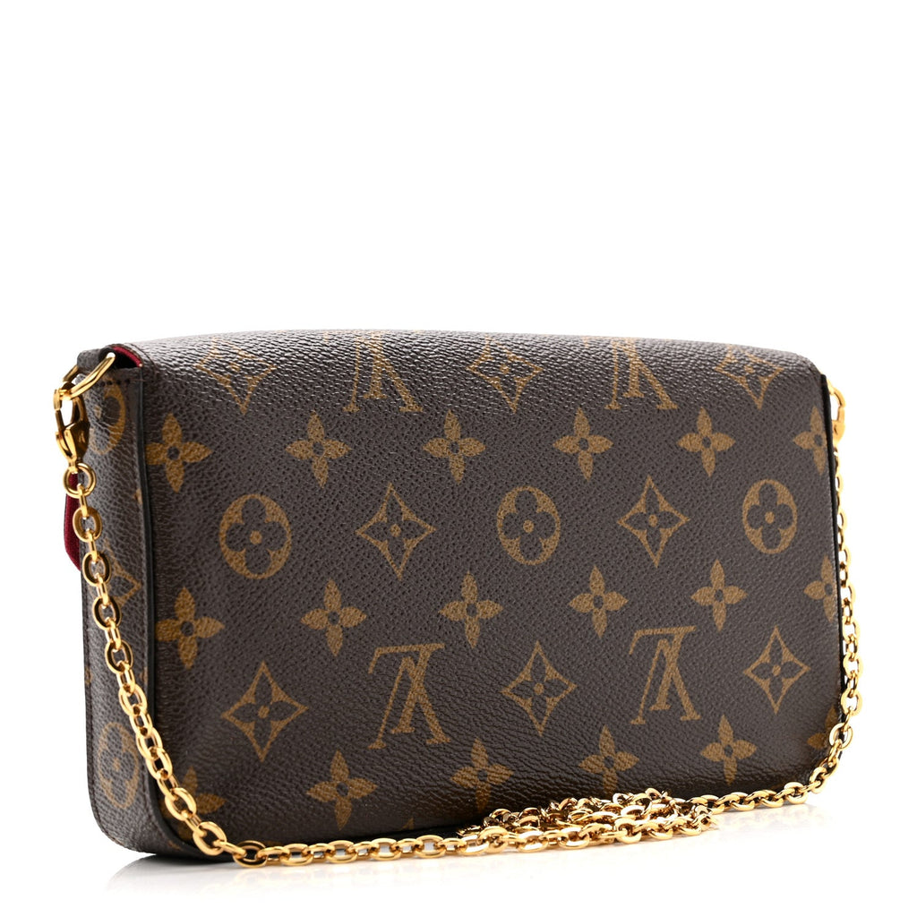 Louis Vuitton Monogram Pochette Felicie Chain Wallet Fuchsia