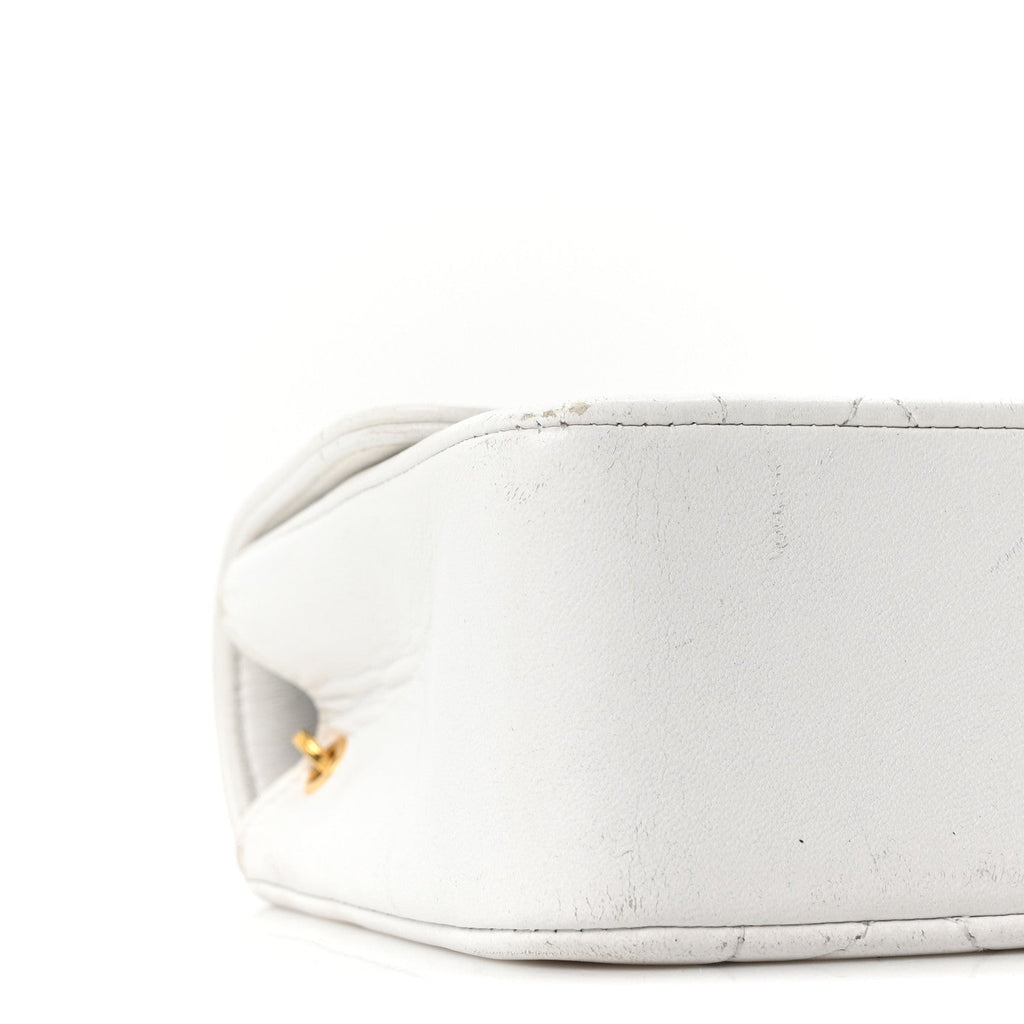 Chanel Lambskin Quilted Mini Flap Bag White