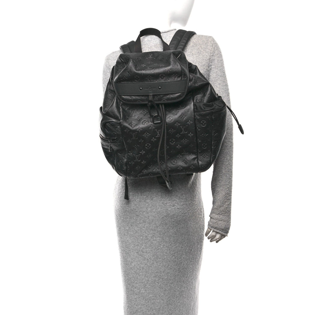Louis Vuitton Calfskin Monogram Shadow Discovery Backpack Black