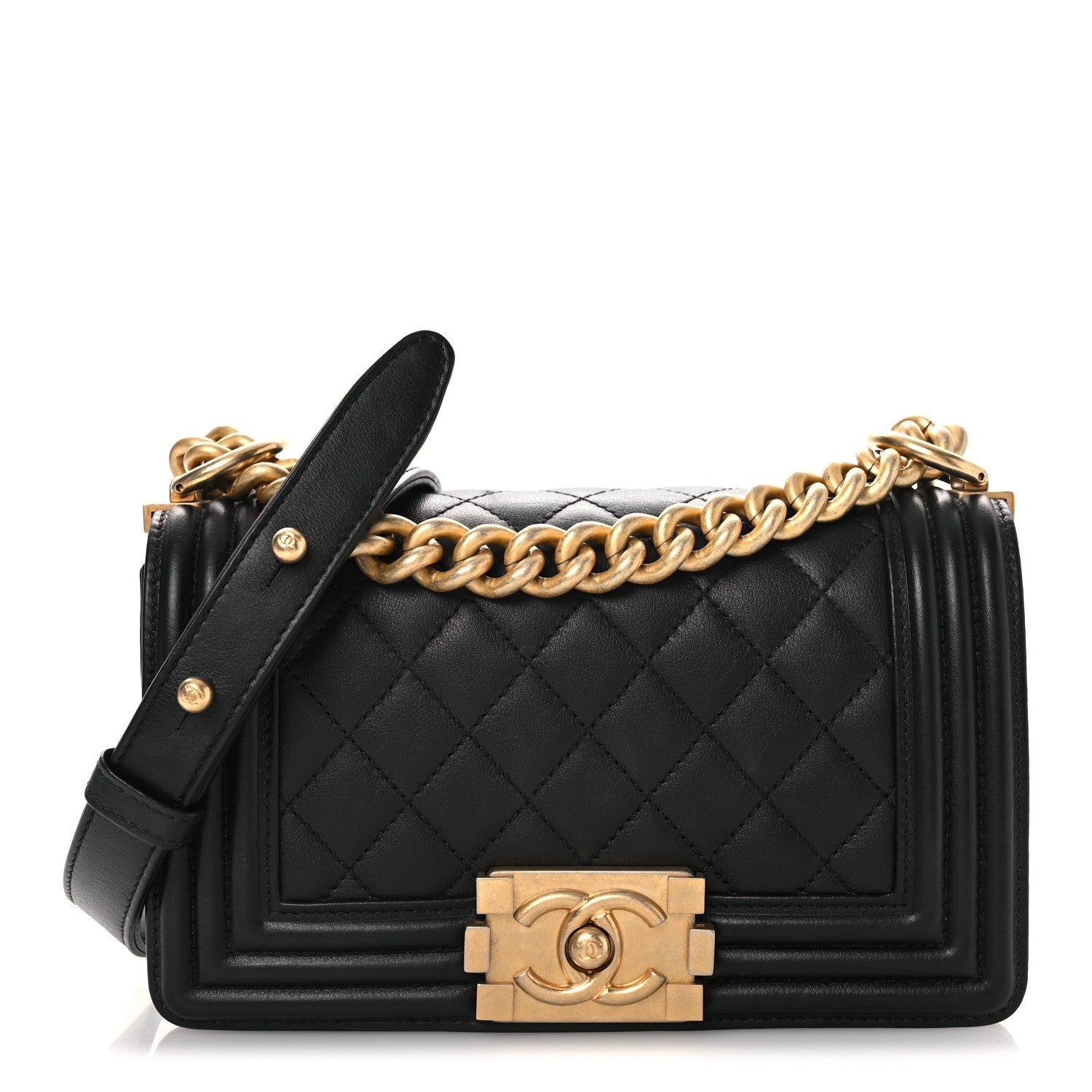 Chanel Lambskin Quilted Small Boy Flap Black