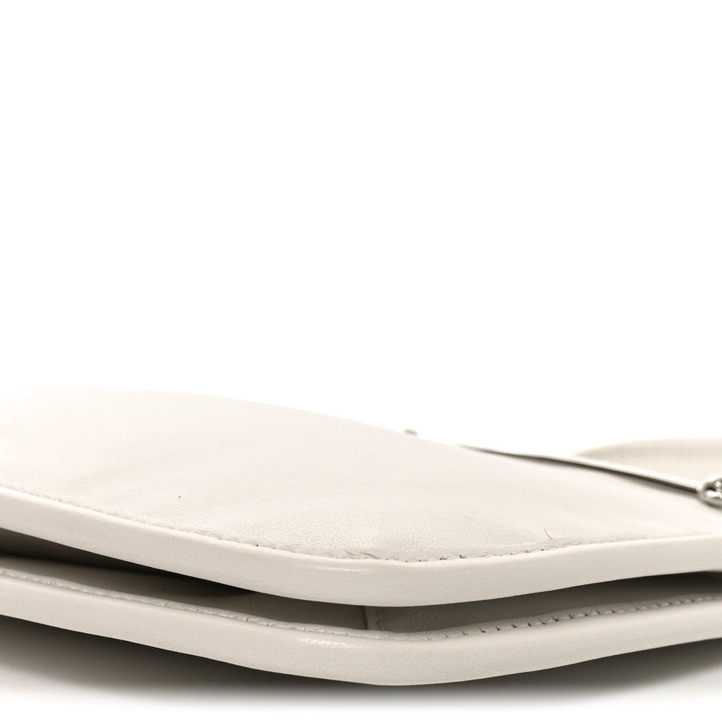 Gucci Calfskin Horsebit Slim Shoulder Bag White