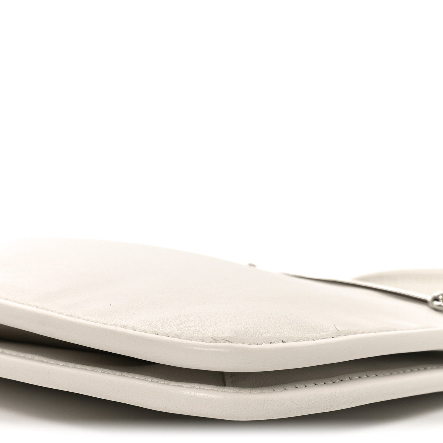 Gucci Calfskin Horsebit Slim Shoulder Bag White
