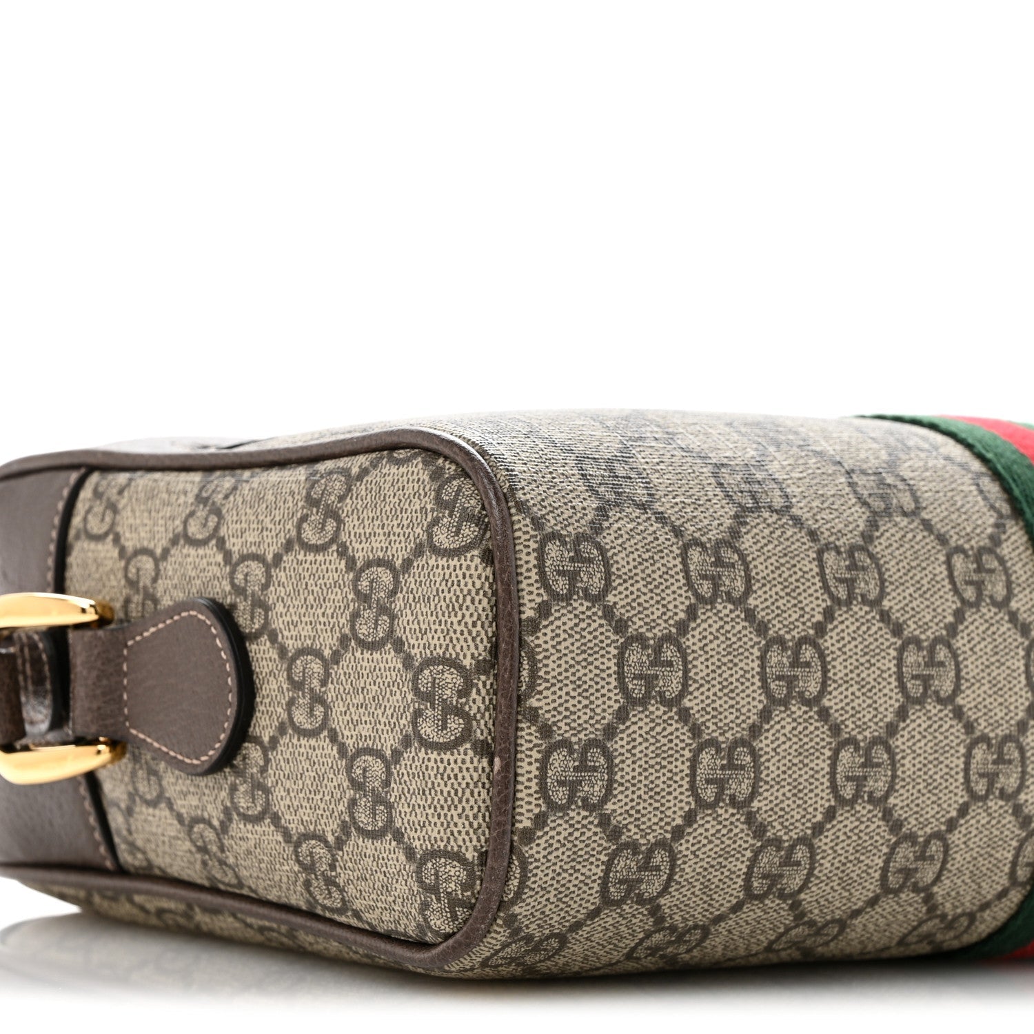 Gucci GG Supreme Monogram Web Small Ophidia Shoulder Bag Brown