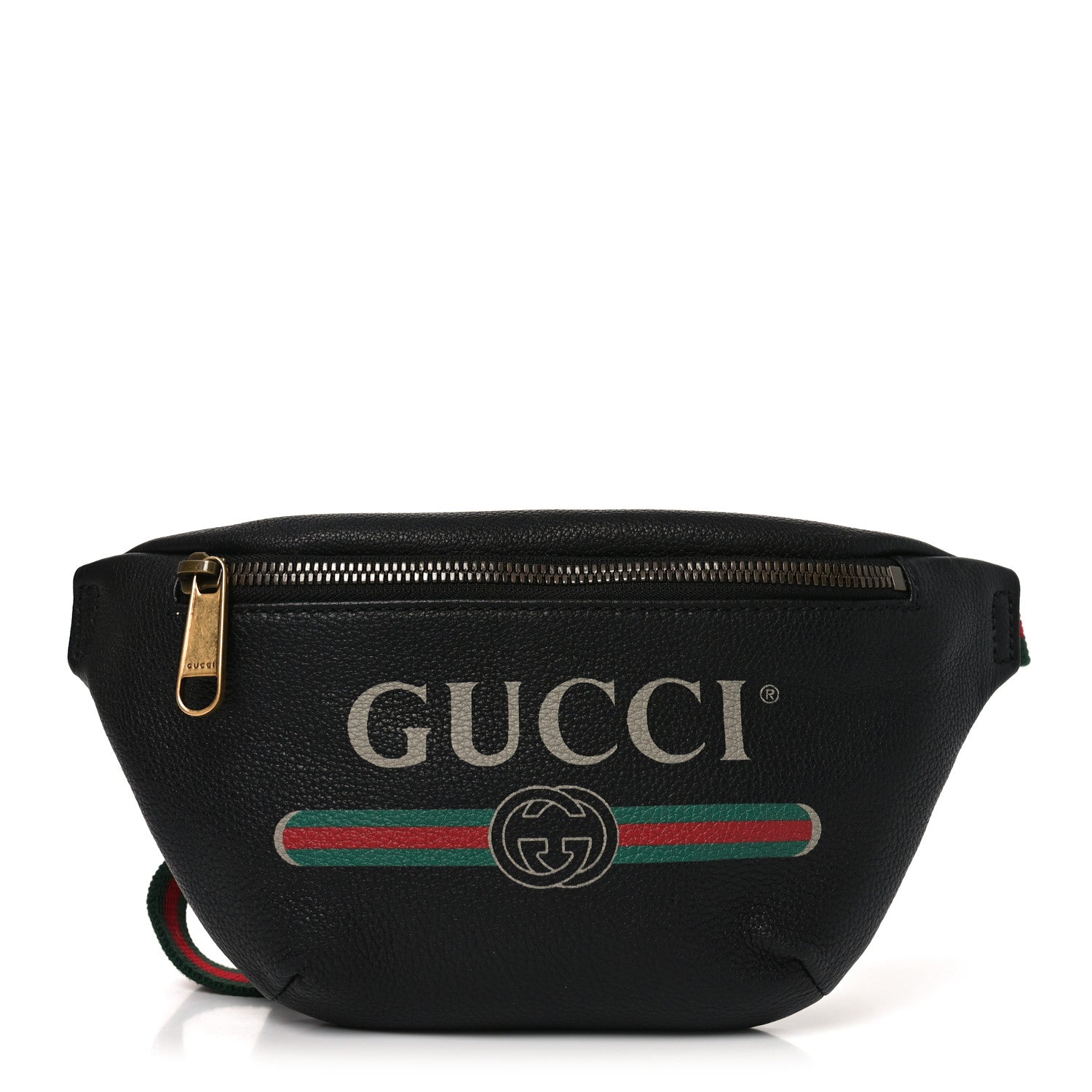 Gucci Grained Calfskin Logo Belt Bag Black