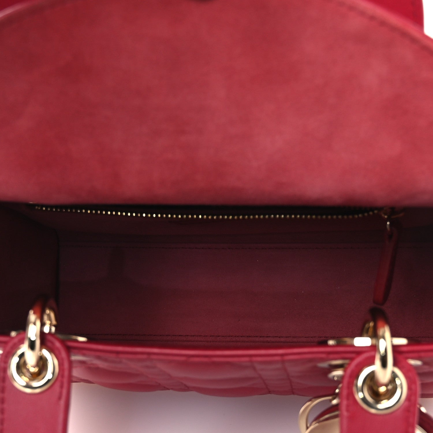 Christian Dior Lambskin Cannage Small My ABCDior Lady Dior Red