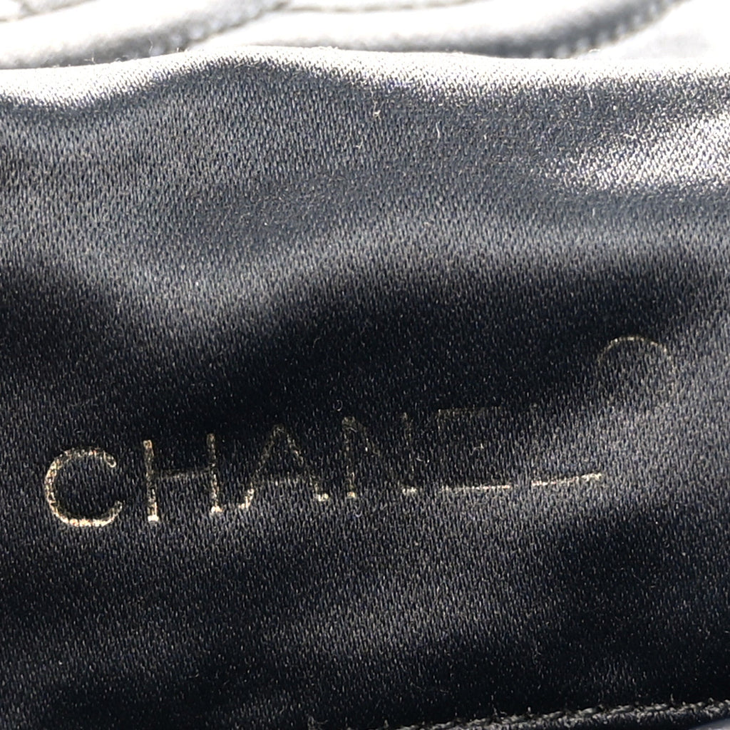 Chanel Satin Quilted Half Moon Flap Black