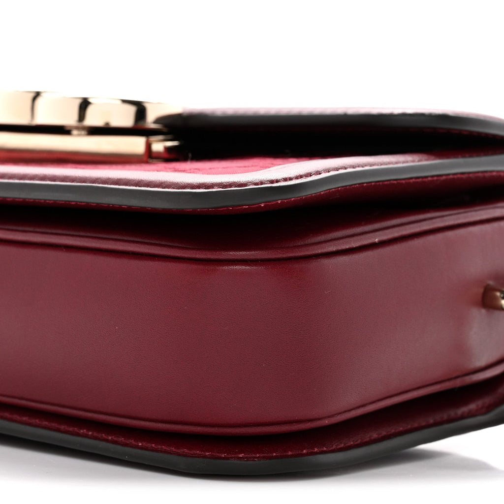 Gucci Crepe Wool Silk GG Monogram Go Small Shoulder Bag Rosso Ancora
