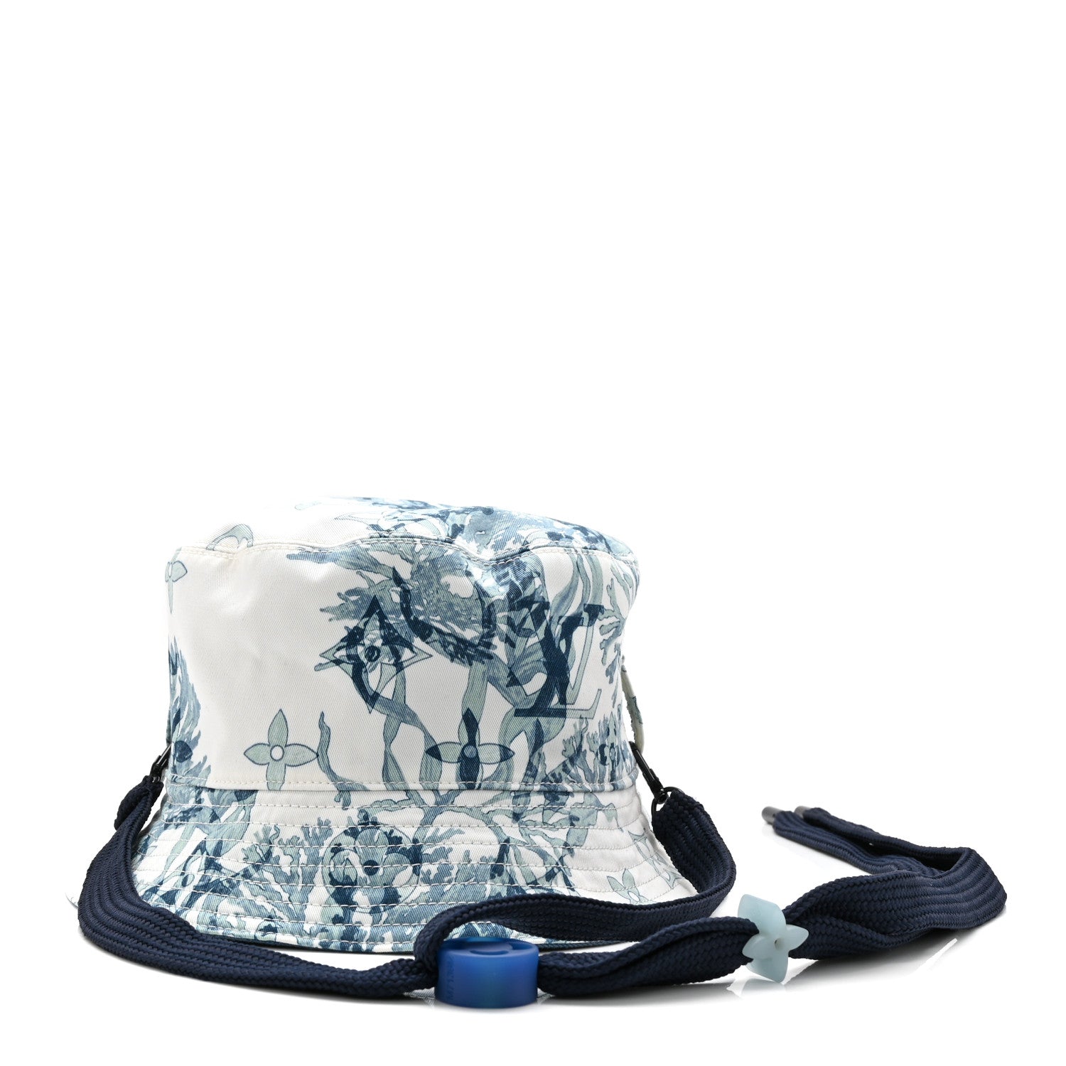 Louis Vuitton Cotton LV Play Monogram Aquagarden Reversible Bucket Hat Blue