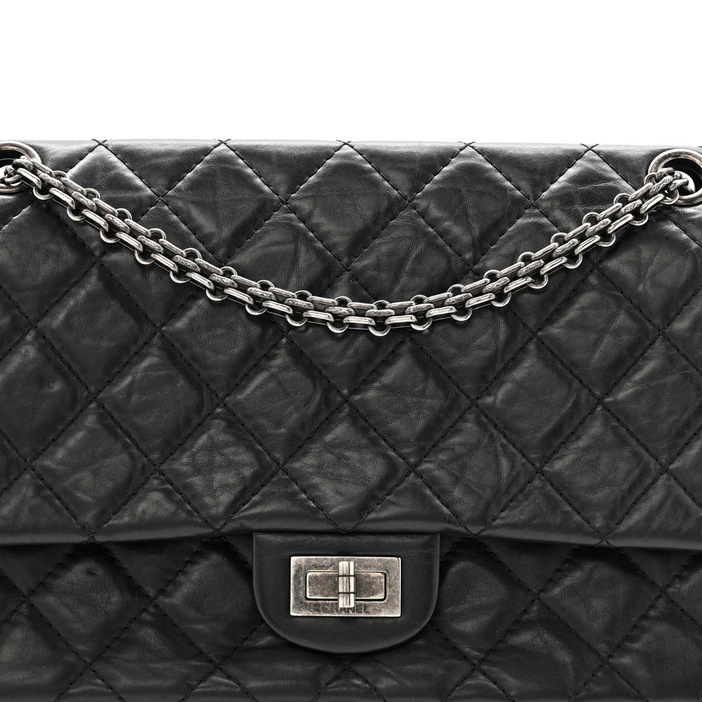 Chanel Aged Calfskin Quilted 2.55 Reissue 226 Flap Black