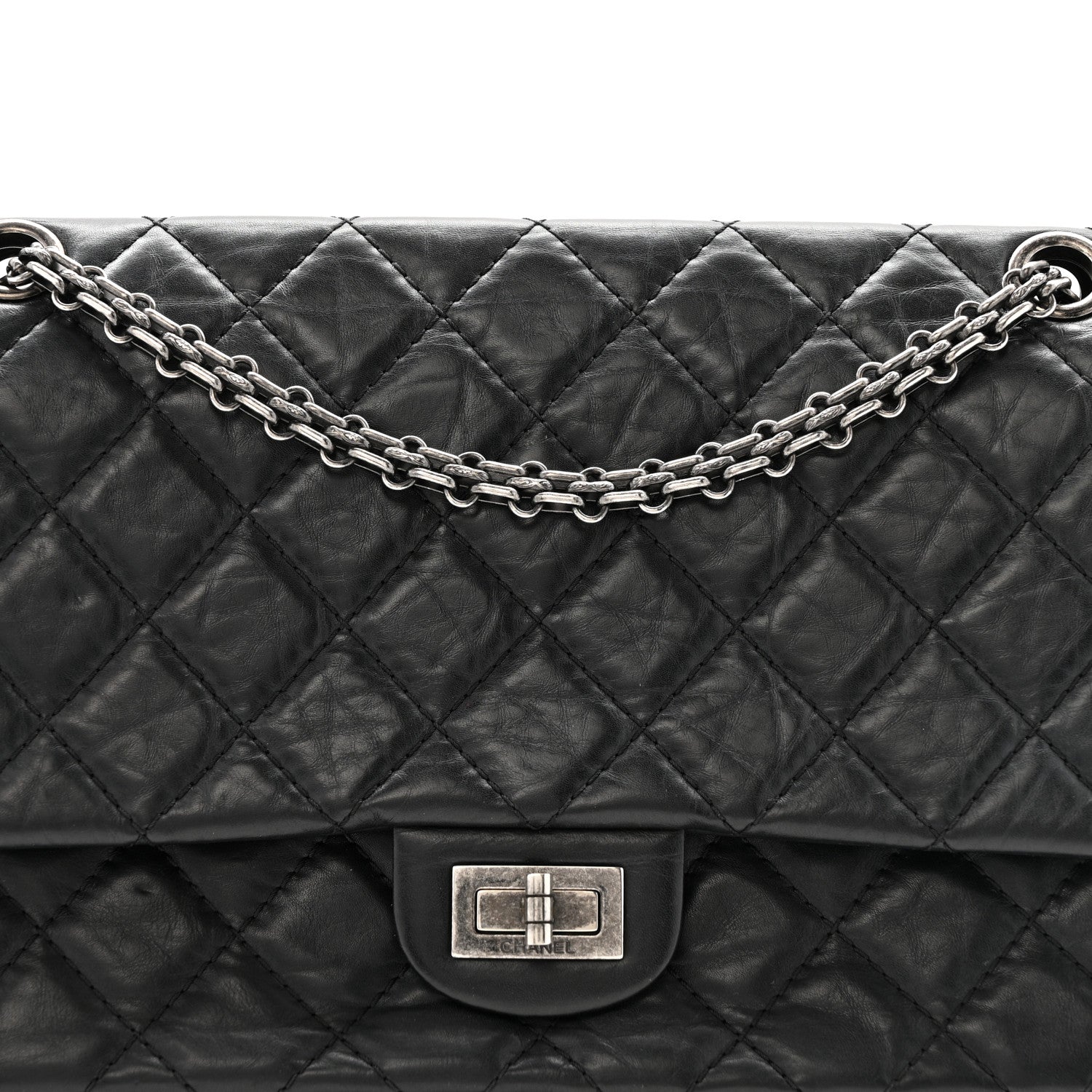 Chanel Aged Calfskin Quilted 2.55 Reissue 226 Flap Black