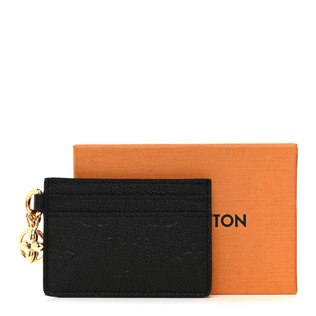 Louis Vuitton Empreinte Monogram LV Charms Card Holder Black