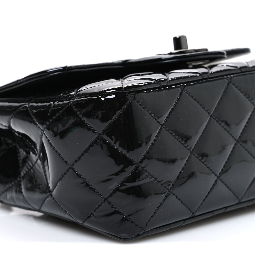 Chanel Patent Calfskin Quilted Mini Square Flap So Black
