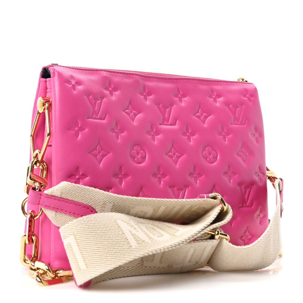 Louis Vuitton Lambskin Embossed Monogram Coussin PM Rose Miami