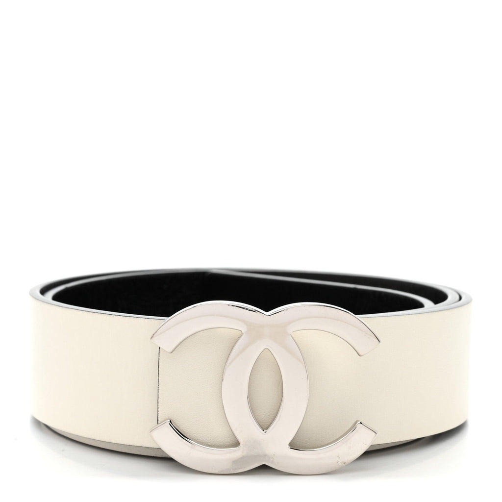 Patent Calfskin CC Reversible Belt 85 34 Black White